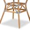 Baxton Studio Tavor Classic French Black and White Weaving and Natural Brown Rattan Dining Table 210-12699 - alternate 5